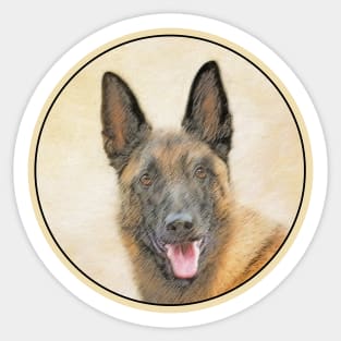 Belgian Malinois Painting - Cute Original Dog Art Sticker